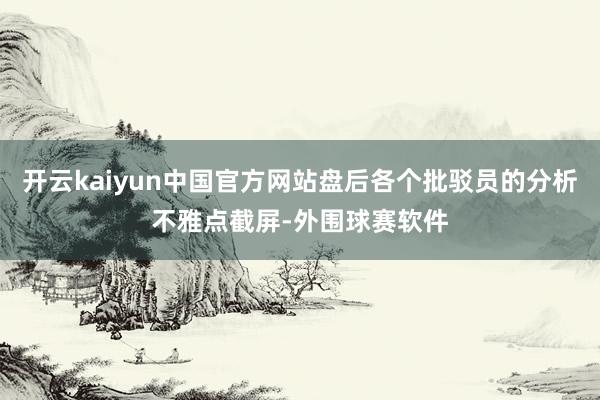 开云kaiyun中国官方网站盘后各个批驳员的分析不雅点截屏-外围球赛软件