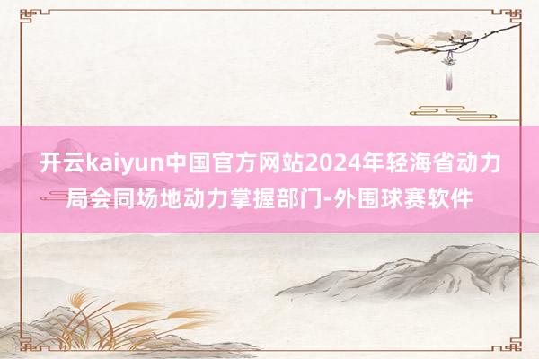 开云kaiyun中国官方网站2024年轻海省动力局会同场地动力掌握部门-外围球赛软件