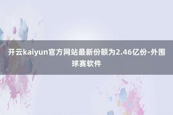 开云kaiyun官方网站最新份额为2.46亿份-外围球赛软件