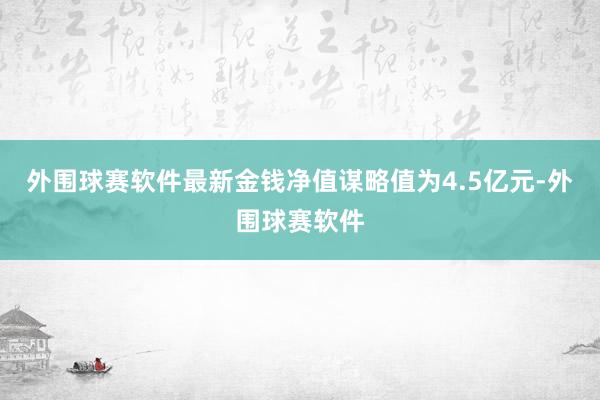 外围球赛软件最新金钱净值谋略值为4.5亿元-外围球赛软件