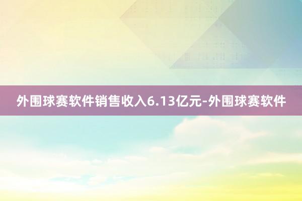 外围球赛软件销售收入6.13亿元-外围球赛软件