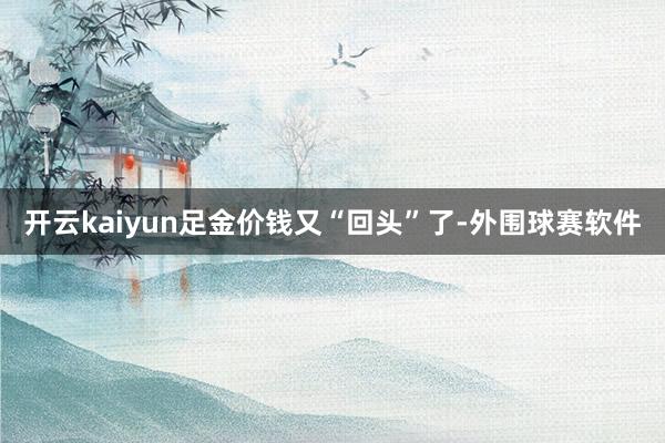 开云kaiyun足金价钱又“回头”了-外围球赛软件
