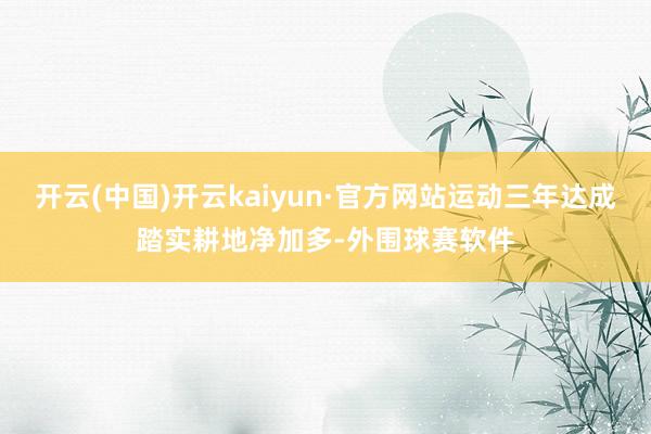 开云(中国)开云kaiyun·官方网站运动三年达成踏实耕地净加多-外围球赛软件