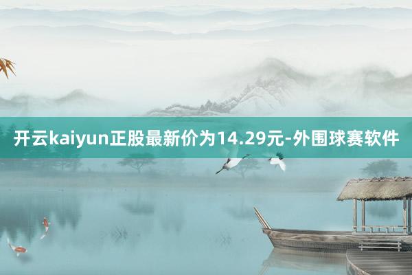开云kaiyun正股最新价为14.29元-外围球赛软件