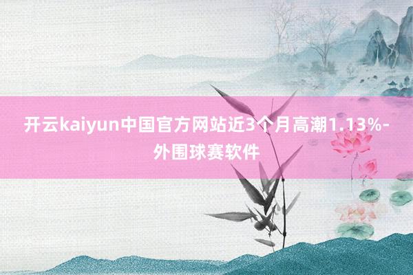 开云kaiyun中国官方网站近3个月高潮1.13%-外围球赛软件
