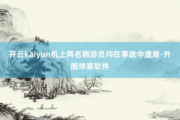 开云kaiyun机上两名翱游员均在事故中遭难-外围球赛软件