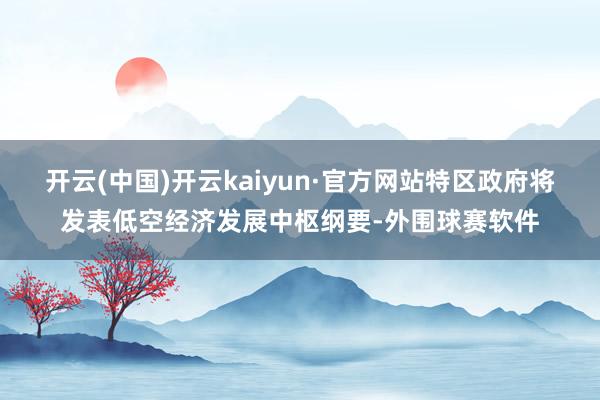 开云(中国)开云kaiyun·官方网站特区政府将发表低空经济发展中枢纲要-外围球赛软件