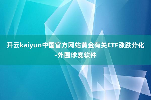 开云kaiyun中国官方网站黄金有关ETF涨跌分化-外围球赛软件