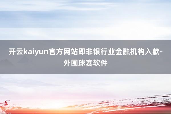 开云kaiyun官方网站即非银行业金融机构入款-外围球赛软件