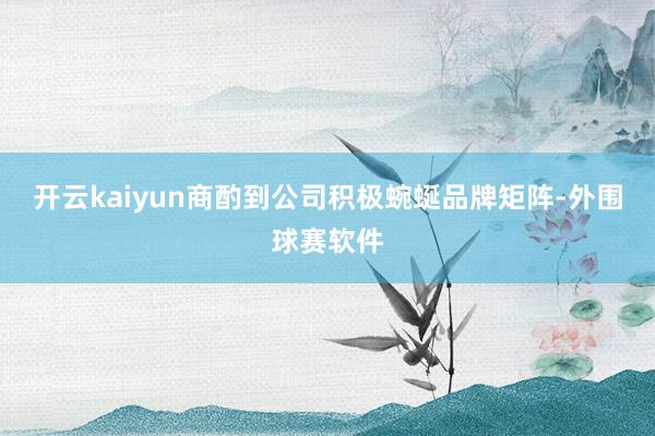 开云kaiyun商酌到公司积极蜿蜒品牌矩阵-外围球赛软件