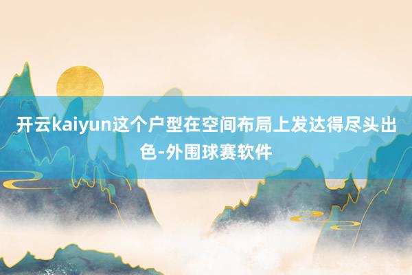 开云kaiyun这个户型在空间布局上发达得尽头出色-外围球赛软件