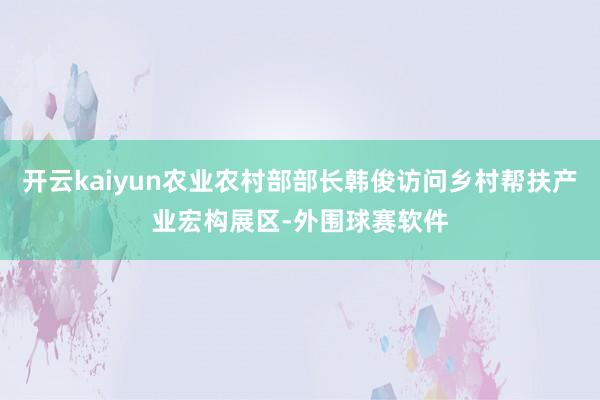 开云kaiyun农业农村部部长韩俊访问乡村帮扶产业宏构展区-外围球赛软件