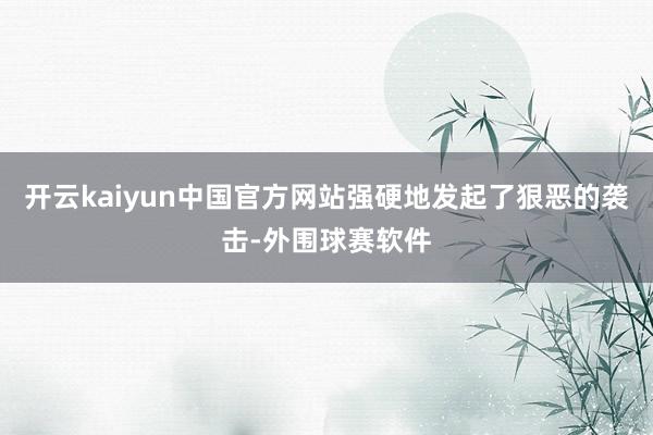 开云kaiyun中国官方网站强硬地发起了狠恶的袭击-外围球赛软件