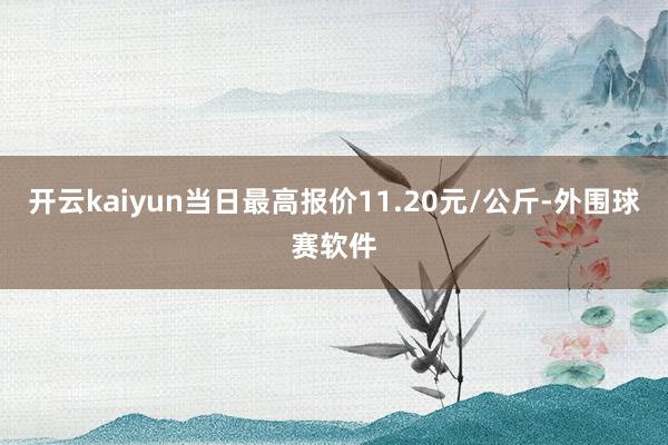 开云kaiyun当日最高报价11.20元/公斤-外围球赛软件