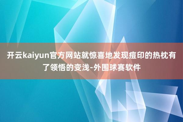 开云kaiyun官方网站就惊喜地发现痘印的热枕有了领悟的变浅-外围球赛软件