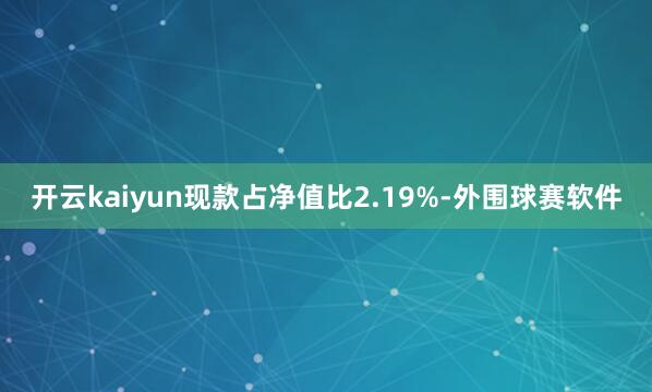 开云kaiyun现款占净值比2.19%-外围球赛软件