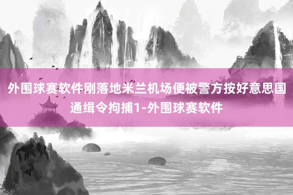 外围球赛软件刚落地米兰机场便被警方按好意思国通缉令拘捕1-外围球赛软件