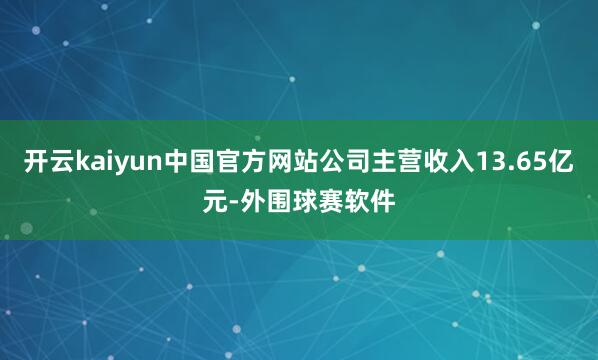 开云kaiyun中国官方网站公司主营收入13.65亿元-外围球赛软件