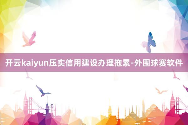 开云kaiyun压实信用建设办理拖累-外围球赛软件