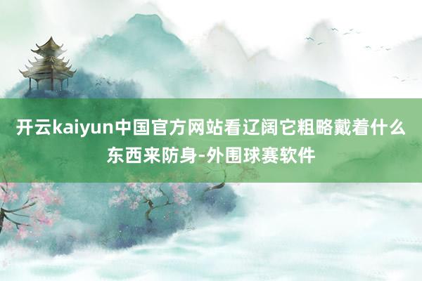 开云kaiyun中国官方网站看辽阔它粗略戴着什么东西来防身-外围球赛软件