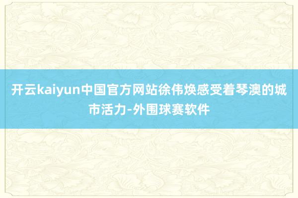 开云kaiyun中国官方网站徐伟焕感受着琴澳的城市活力-外围球赛软件