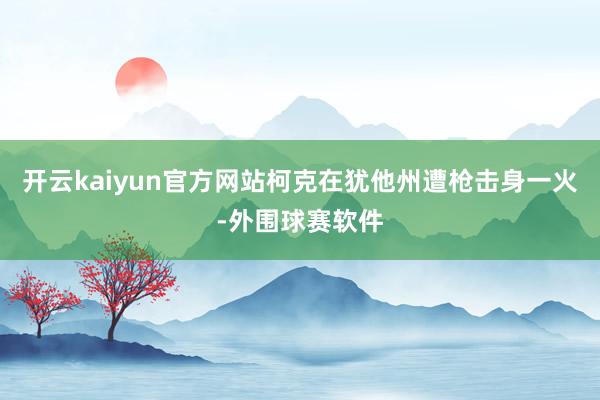 开云kaiyun官方网站柯克在犹他州遭枪击身一火-外围球赛软件
