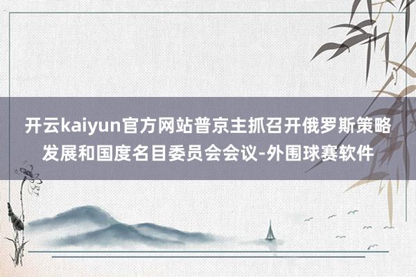 开云kaiyun官方网站普京主抓召开俄罗斯策略发展和国度名目委员会会议-外围球赛软件