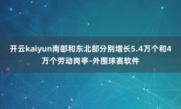 开云kaiyun南部和东北部分别增长5.4万个和4万个劳动岗亭-外围球赛软件