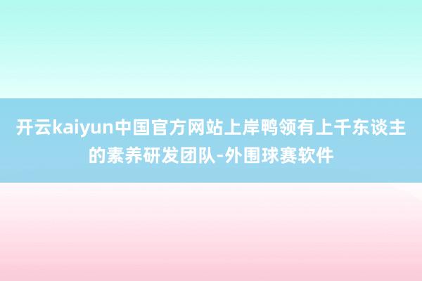 开云kaiyun中国官方网站上岸鸭领有上千东谈主的素养研发团队-外围球赛软件